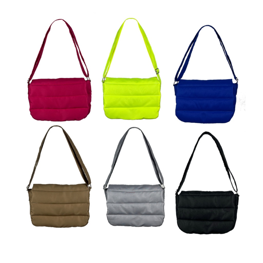 Tas Selempang Poofy Bag Persegi Tas Bahu Btv Wanita Tas Sling Bag Nylon Tas Bahu Selempang Motif Wan