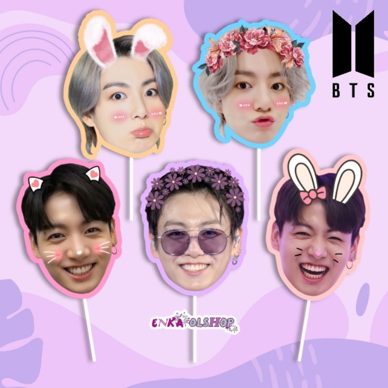 FAN FACE/KIPAS MUKA BTS : JUNGKOOK (KIYOWO VERSION) handfan, kipas kpop, kipas karakter, kipas wajah