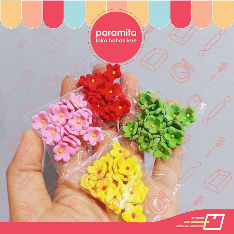 

Gumpaste Bunga Kecil Warna Hiasan Kue