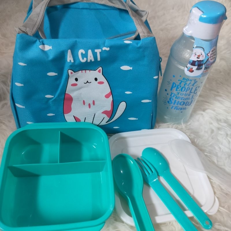 Set alat / peralatan makan / bekal anak sekolah / bekal TK / SD / SMP / SMA / Playgroup / Dewasa / L