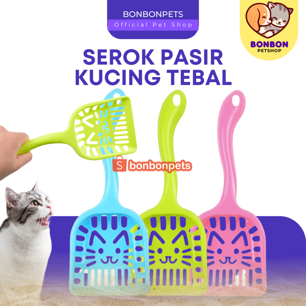 Serokan Pasir Aksesoris Hewan Peliharaan Cat Litter Scoop Sekop Skop Serok Pasir Serbaguna Plastik