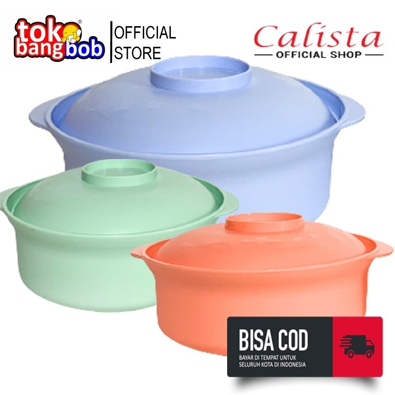 Mangkuk Calista Sakura Plus Tutup Mangkuk Sayur Plastik Mangkuk Lauk Mangkuk Serbaguna