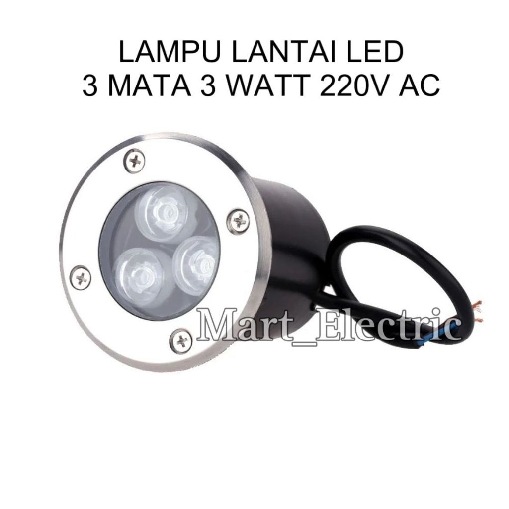 LAMPU LANTAI LED 3 MATA 3 WATT 220V AC STEP LIGHT OUTDOOR UPLIGHT LED