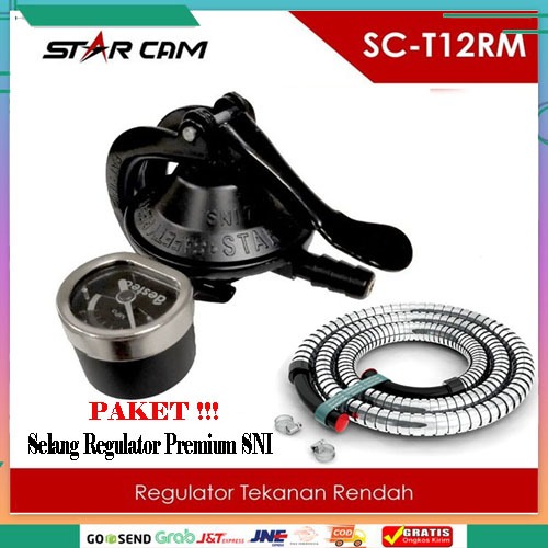 STAR CAM SC T12RM Paket Selang - Regulator Gas LPG Tekanan Rendah Kwalitas SNI termurah dan terlaris