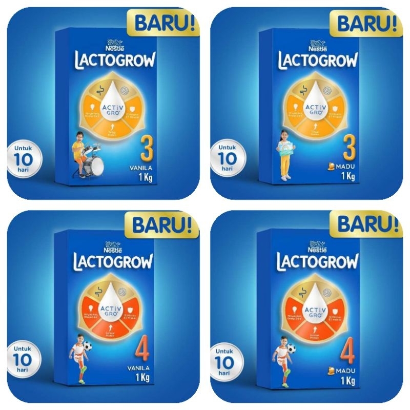 lactogrow 3 1000 gr/ 1 kg , lactogrow 4 madu 1000gr / 1 kg , plain 1000 gr / 1kg
