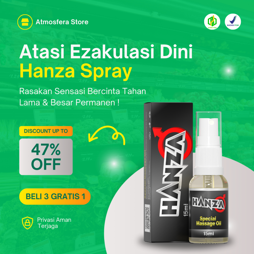 Hanza Spray Minyak Urut Obat Pembesar mr p Pennis Stamina Obat Kuat Oles Penis Tahan Lama Pria Pemanjang Kelamin Laki Laki Asli Original Permanen BPOM