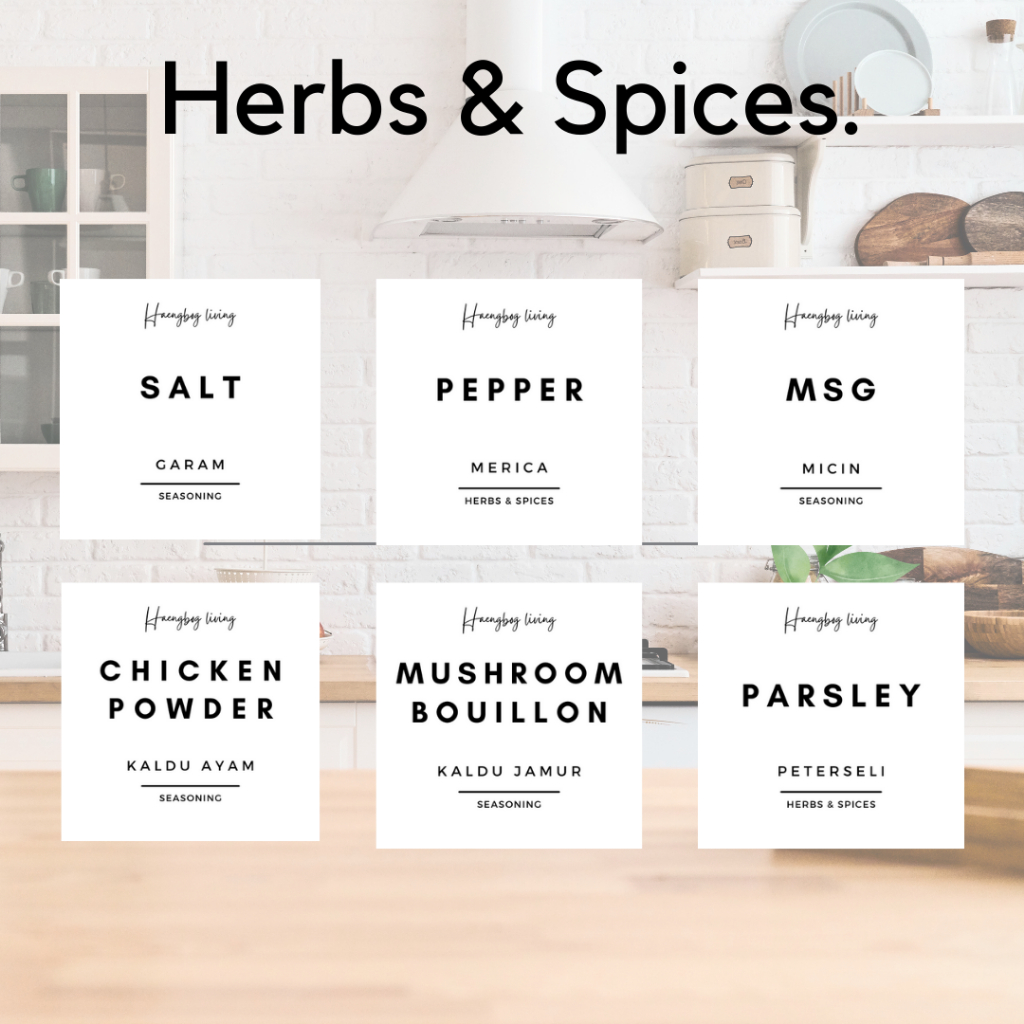 

STIKER BUMBU DAPUR Label Toples Aesthetic Bumbu Dapur Estetik Gula Kopi Tepung Anti Air Waterproof MINIMALIS