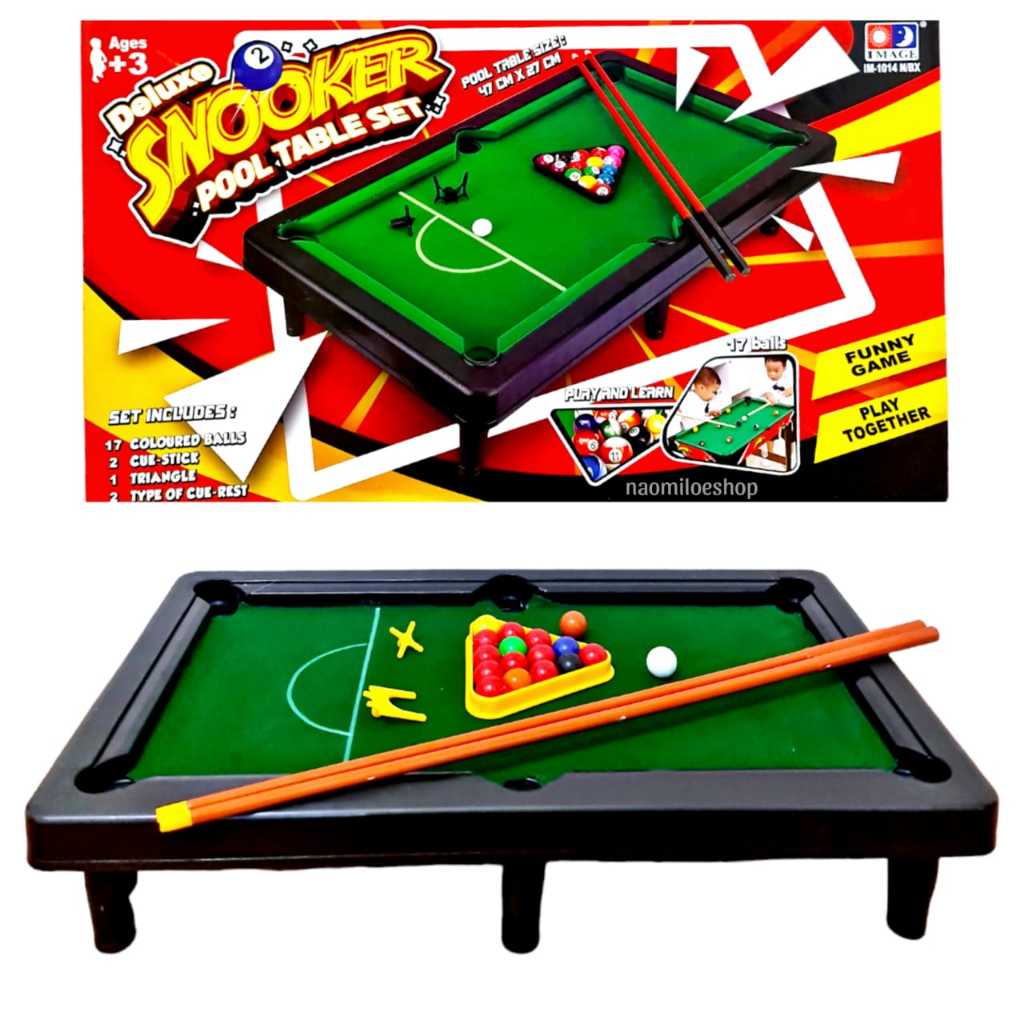 Snooker 47cm mainan billiard anak board games game toy hadiah mainan edukatif olah raga billiar portable set meja