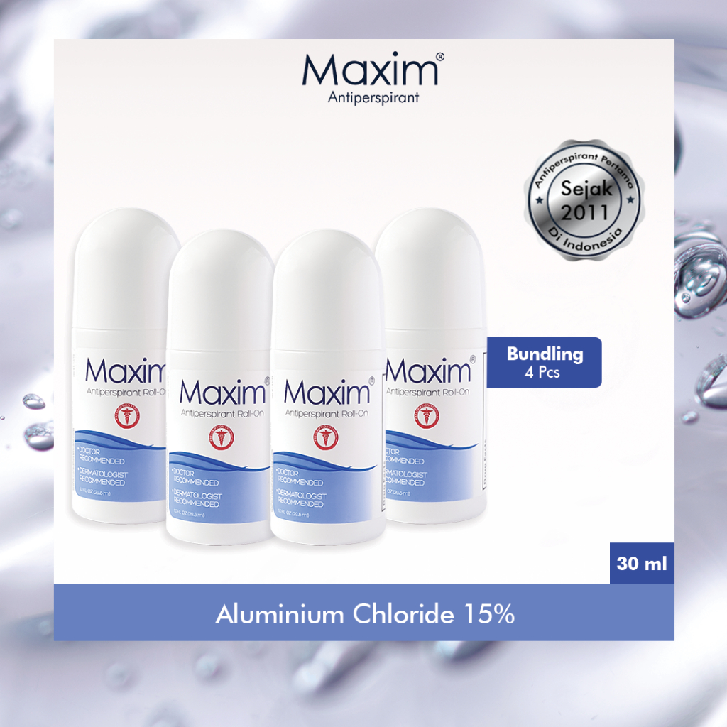 Maxim Antiperspirant 15% isi 30ml - Atasi Keringat Berlebih pada Area Ketiak (Bundling 4pcs)