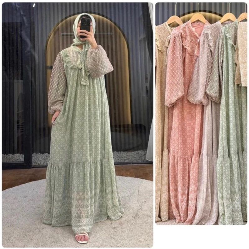 GAMIS CERUTY PREMIUM PLES HIJAB PLISKET