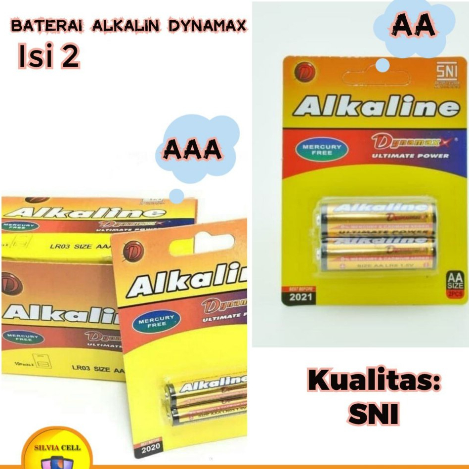 Baterai AA A2 AAA A3 Alkaline Dynamax 1.5v Baterai Kualitas SNI (Isi 2)