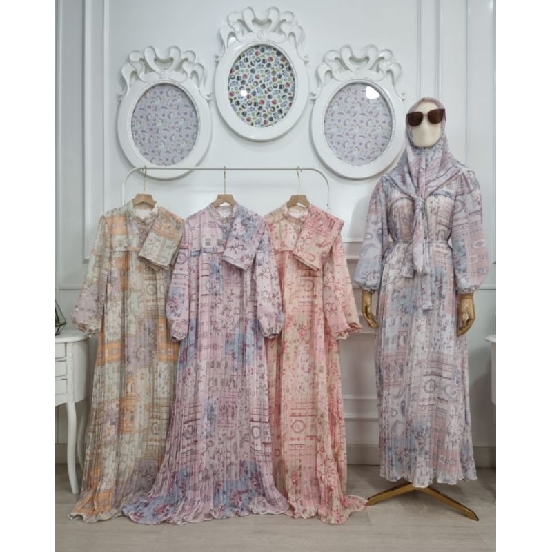 Gamis Meijiwang Set Hijab Premium Gamis Set Hijab