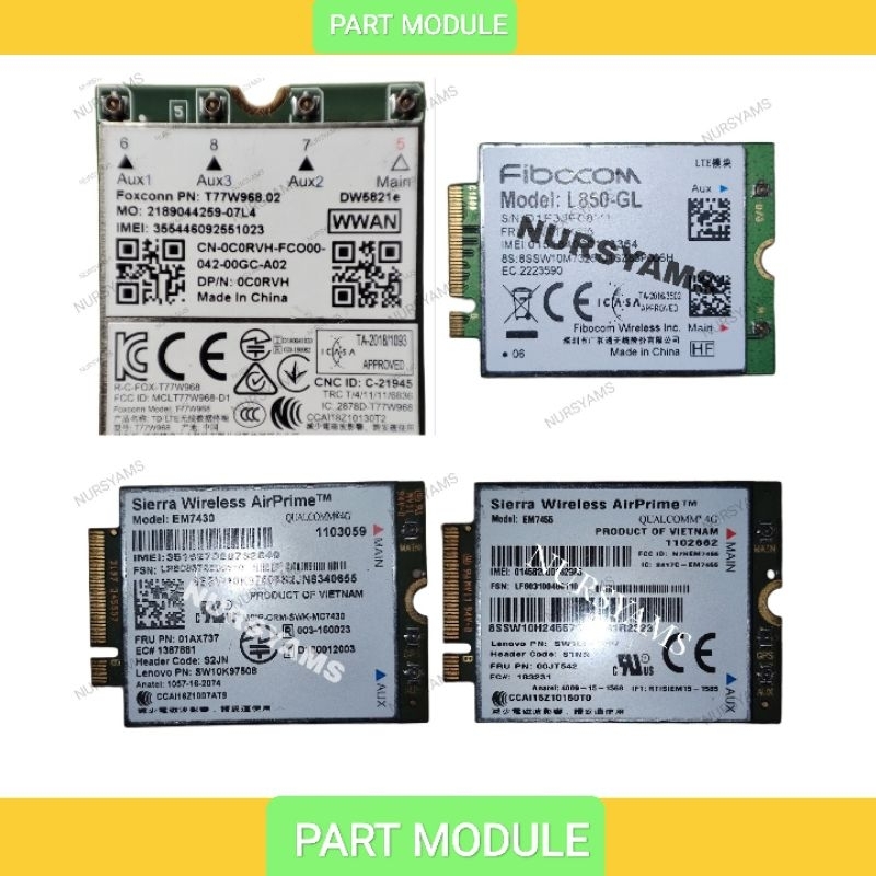 Part Modem Rakitan Adapter Module L850-GL DW5821E EM7430 EM7455