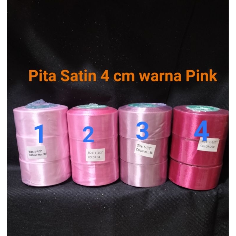 

Pita Satin 4 cm per roll 25 yard / Pita Kado 1.5 inchi per roll - Pink