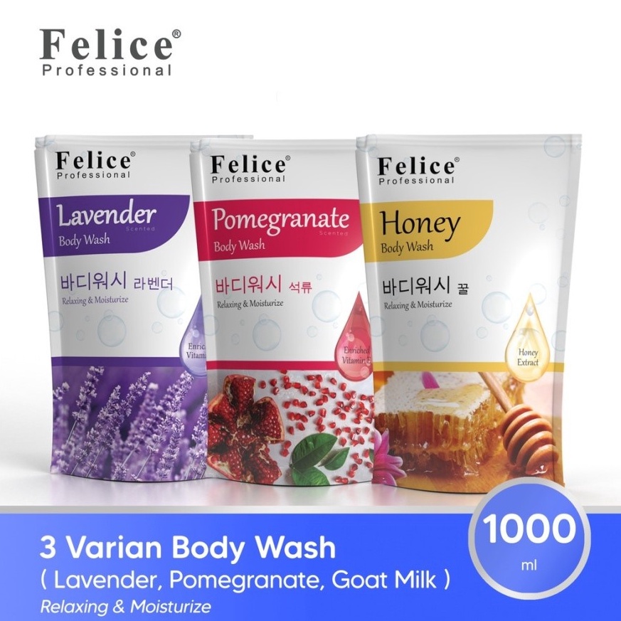 TERBARU⚡ Felice Professional Body Wash Pouch 1000ml