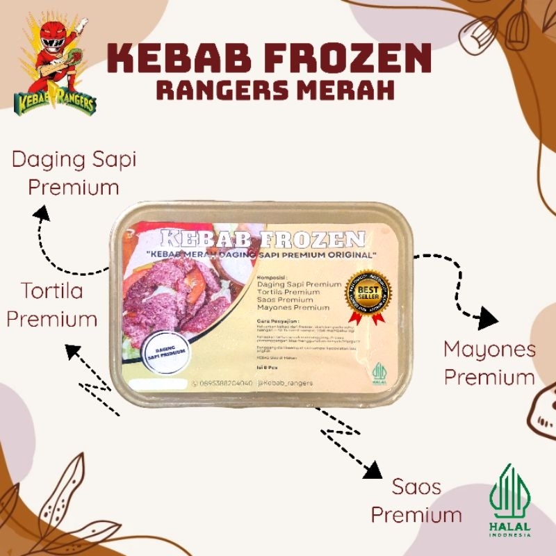 

Kebab Rangers Merah Premium Frozen (Daging Sapi Asli 100%)