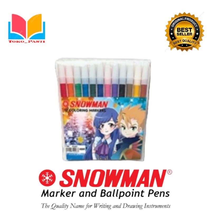 

SPIDOL 12 WARNA SNOWMAN jual per set