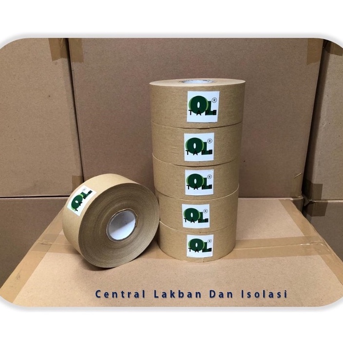 New Gummed Tape / Lakban Air. Ukuran: ( 48 mm x 82 Yards ).