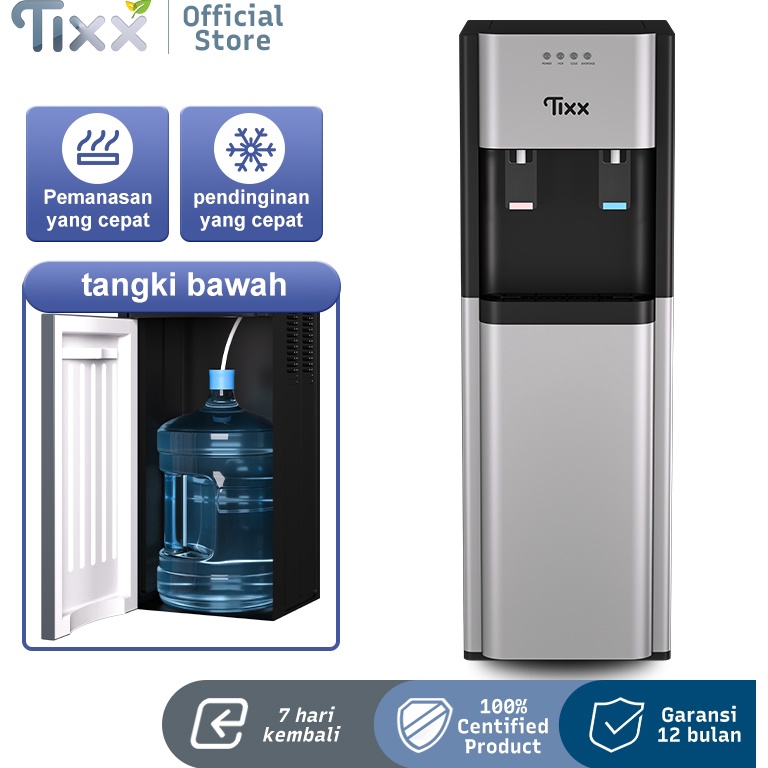 Tidak Diragukan.. TIXX Mesin Pemeras Air Water Dispenser  Galon Bawah 2 in 1 Low Watt Hot and Cold Dingin Es Dan Hot - Water Dispenser