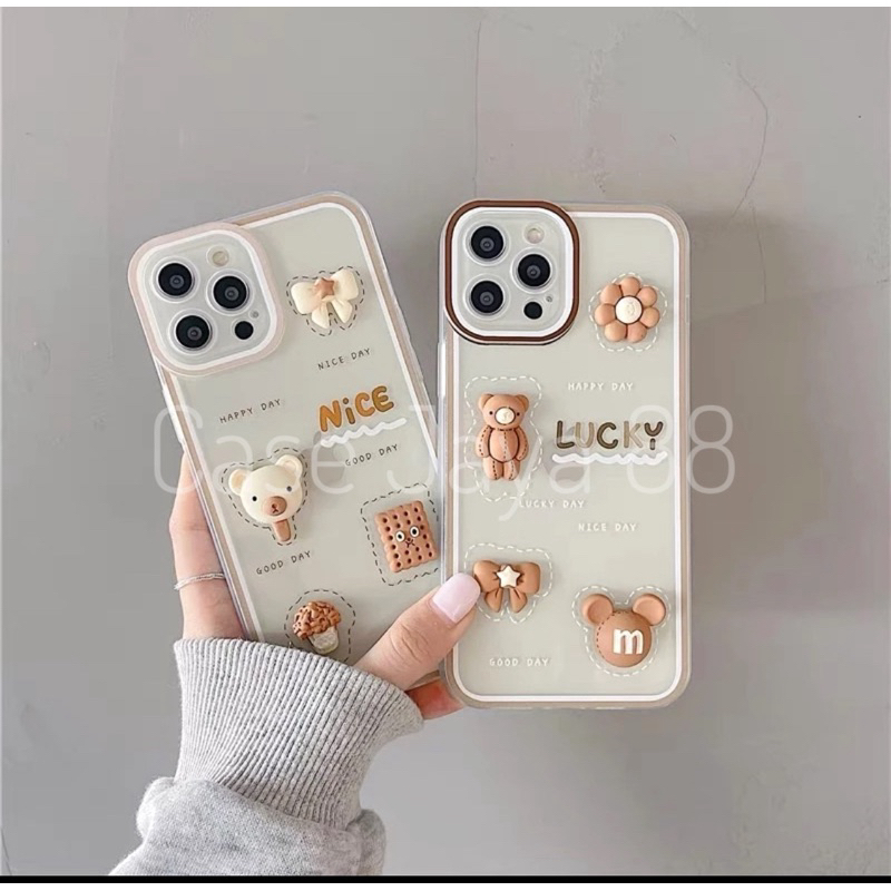 CASE IPHONE  Softcase Boneka TIMBUL LUCU Melindungi Kamera Iphone 6 8 XS XR 11 12 13 14 Pro Max