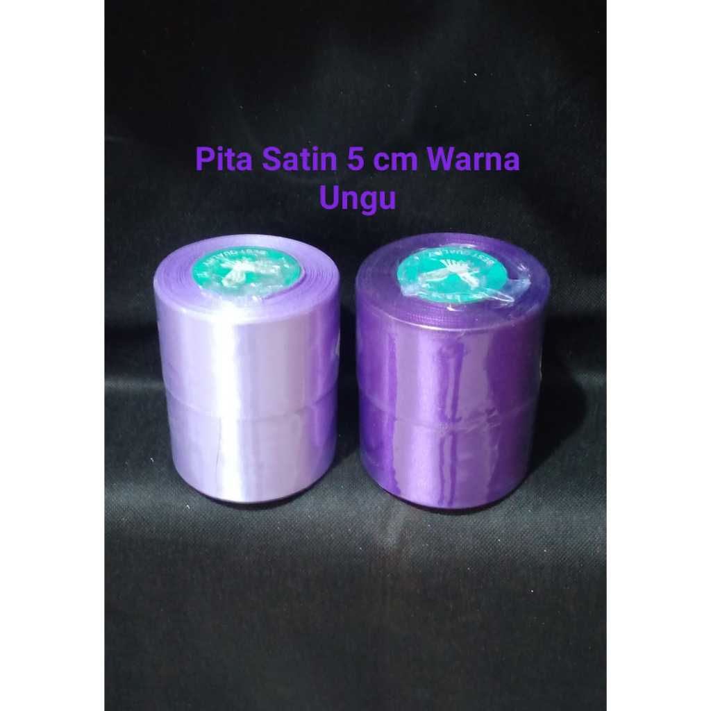 

Pita Satin 2 Inchi Per Roll 25 Yard / Pita Satin 5 cm Murah - Ungu