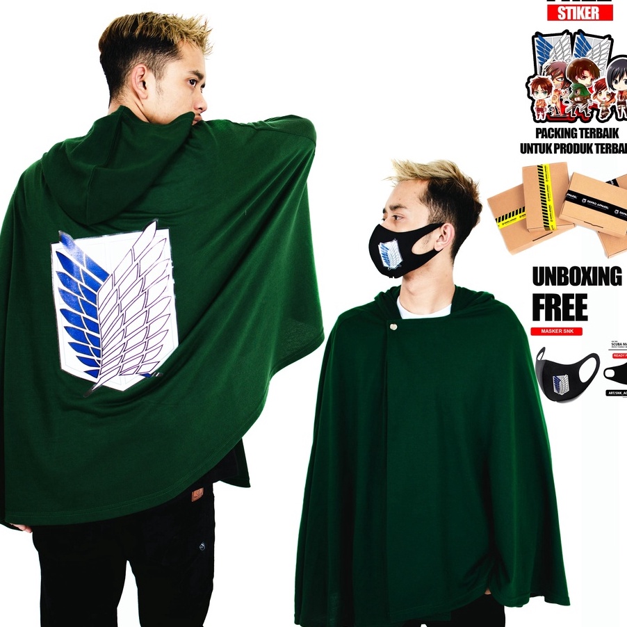 Diskon JUBAH ATTACK ON TITAN SNK (Shingeki no Kyojin) / Jubah AOT  (ATTACK ON TITAN) Scouting Legion