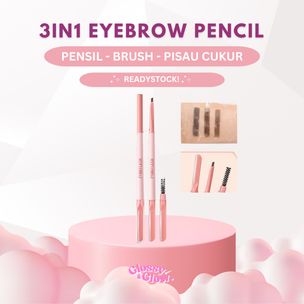 PINKFLASH PinkDefiner 3-in-1 multi-use eyebrow pencil / Pensil Alis Long-lasting Smooth PF-E17