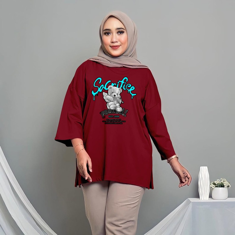 kaos Layla wanita oversize ld120-ld140cm/kaos oblong wanita jumbo