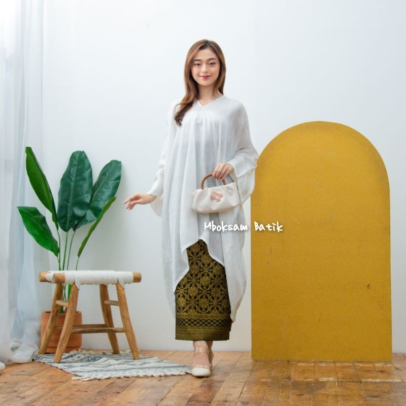 BLUOSE KAFTAN TUNIK VISCOS ARUNA ( SATU SET ROK LILIT SONGKET ) | KAFTAN ARUNA SET ROK LILIT SONGKET