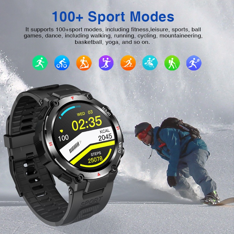 AITO Tetra R2 Smartwatch Waterproof IP68 Bluetooth Call Jam Tangan Pria Sleep Heart Rate Blood Pressure Monitoring Jam Tangan Wanita Sport Watch 400mAh Super Long Standby SmartWatch-7