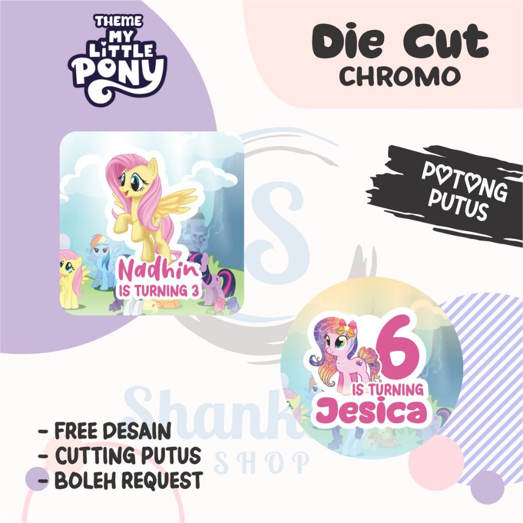 

Stiker Label Ulang Tahun THEME MY LITTLE PONY / Stiker Ulang Tahun Bahan Chromo / Stiker Ultah Murah / Stiker Label Efek Hologram