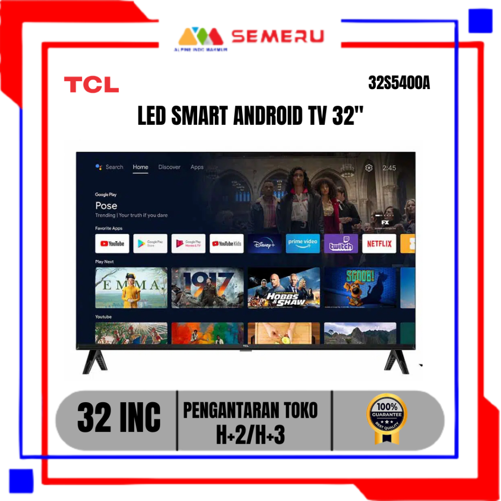 TCL LED SMART ANDROID TV 32/40/43 INC  32S5400A/40S5400A/43S5400A KHUSUS MAKASSAR