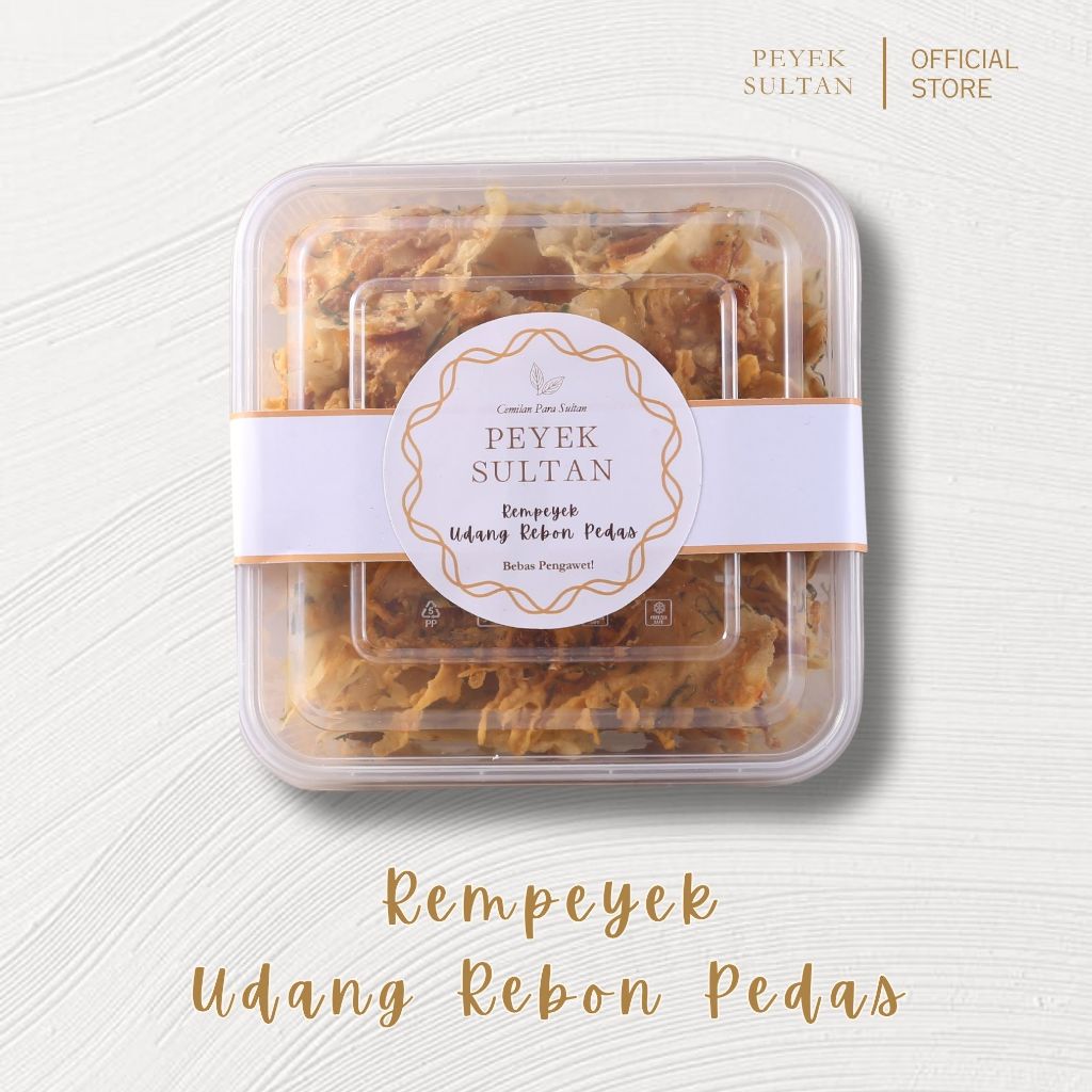 

PEYEK SULTAN - Rempeyek Udang Rebon Pedas (Box - Large)