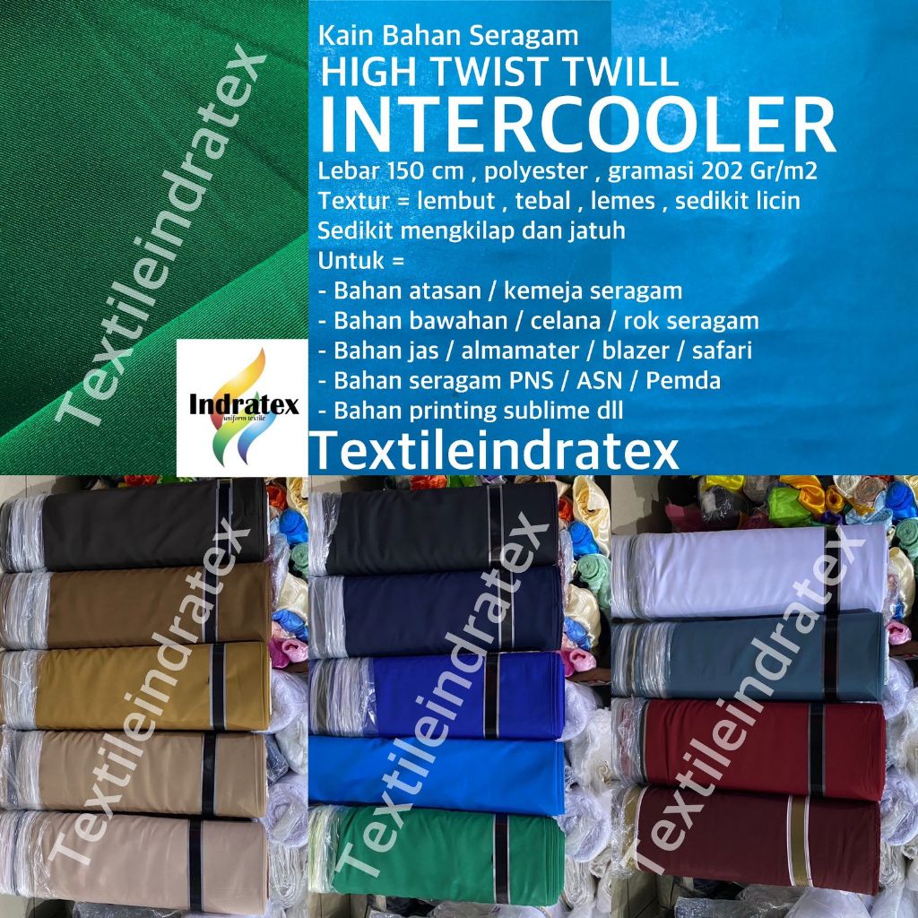 ( per 25 CM ) kain twill drill polyester high twist INTERCOOLER lebar 150 cm eceran bahan setelan ce