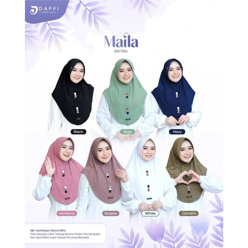 MAILA HIJAB DAFFI/ HIJAB SPORT MAILA / BY DAFFI / HIJAB SPORT WARNA HITAM / HIJAB / HIJAB DEWASA