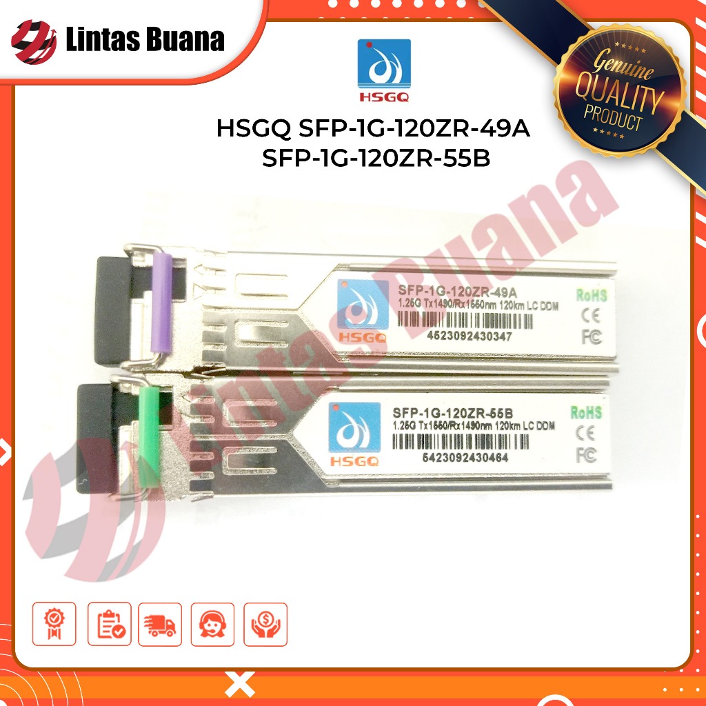 HSGQ SFP-1G-120ZR-49A / SFP-1G-120ZR-55B 1.25 Bidi LC 120 km Single mode