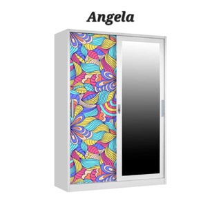 Lemari Pakaian 2 Pintu Sliding Plat Besi 120cm - Lemari Baju 80cm - Medan
