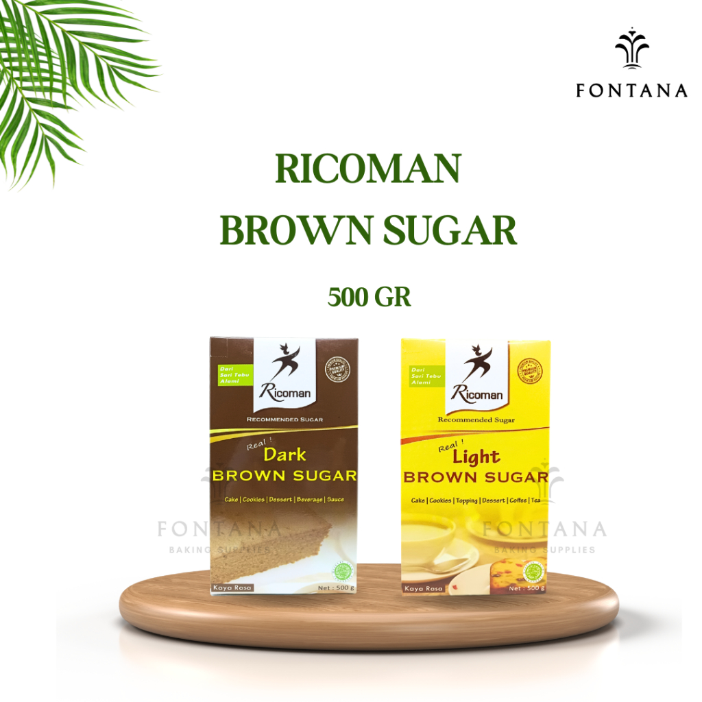 

RICOMAN LIGHT BROWN SUGAR 500 GR / DARK BROWN SUGAR 500 GR
