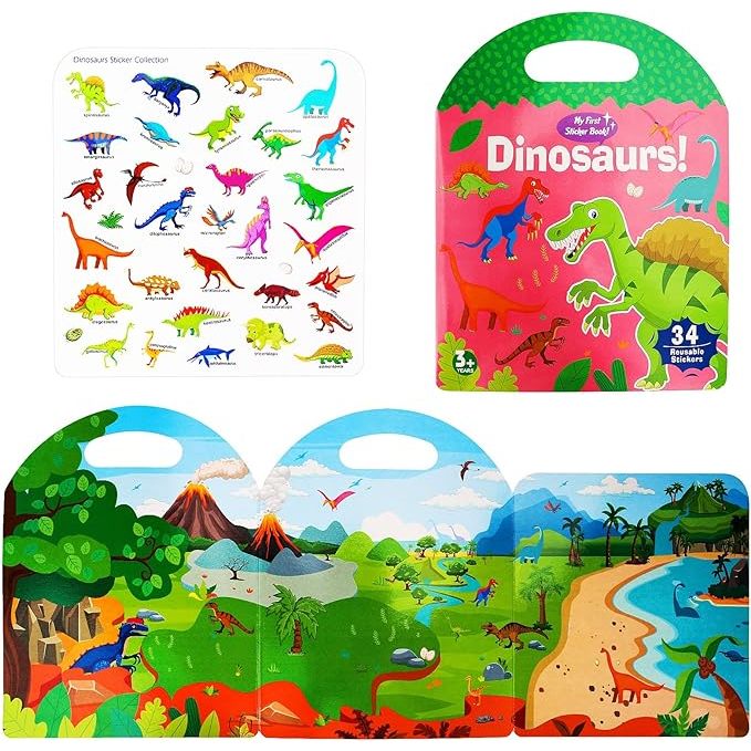 Sticker Jelly Dinosaurus | Buku Sticker Anak | Buku Belajar Anak TK | Buku gambar | Montesori Anak |