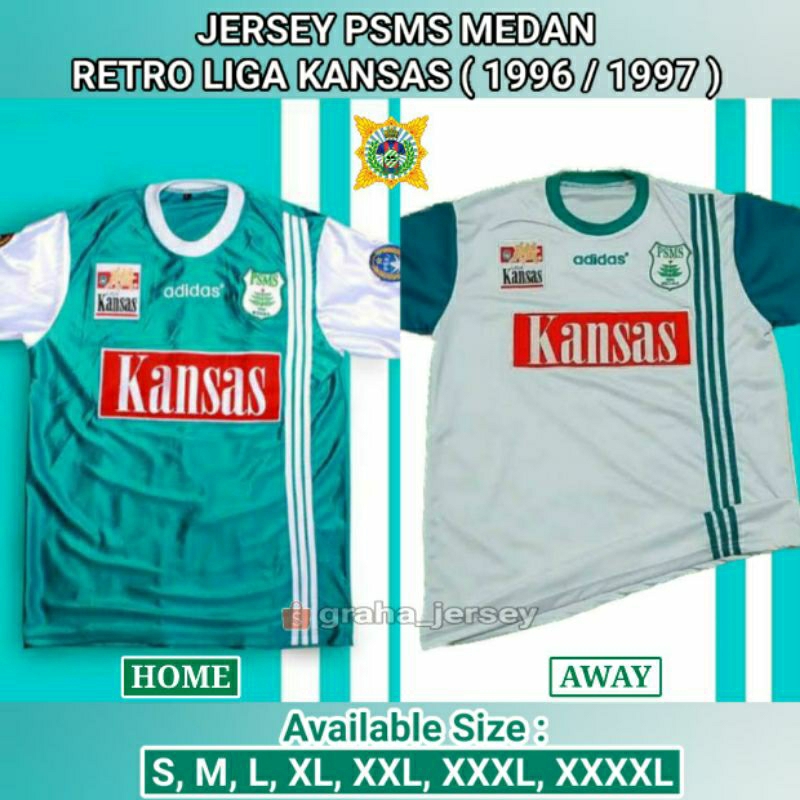 Jersey PSMS Medan Home 1996 - 1996 Liga KANSAS Hijau Tosca PRINTING dan BORDIR Retro Lokal