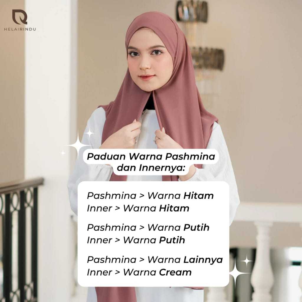 𝐇𝐄𝐋𝐀𝐈𝐑𝐈𝐍𝐃𝐔 - Hijab Pashmina Inner Jersey Tali Oval Baby Doll Noura