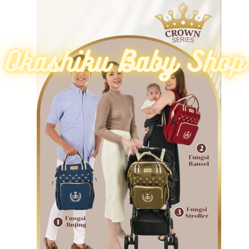 Tas Ransel Bayi Diaper Bag Dialogue backpack 3in1 Crown / Classy Series DGT7420 / DGT7412 Okashiku