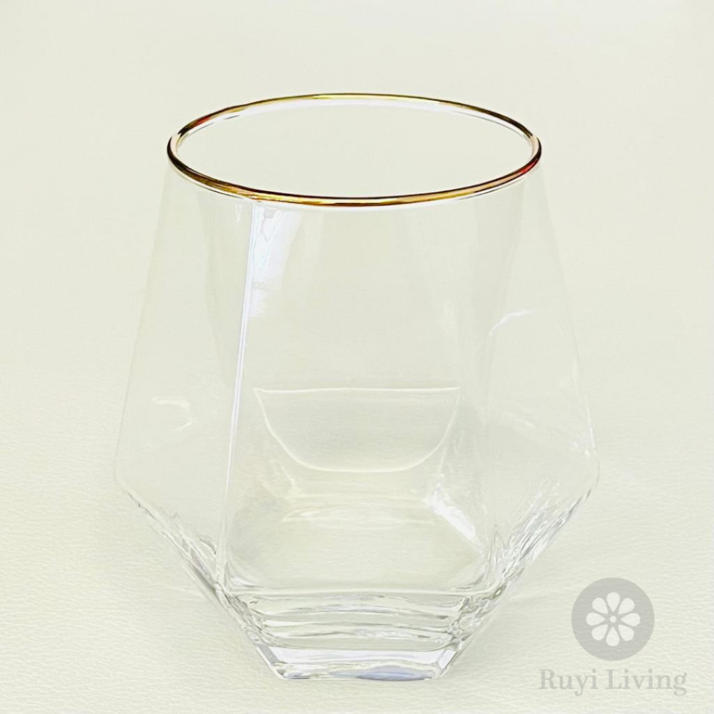Gelas Kaca Estetik Diamond Shape Glass Gelas Minum Crystal Diamond Glass