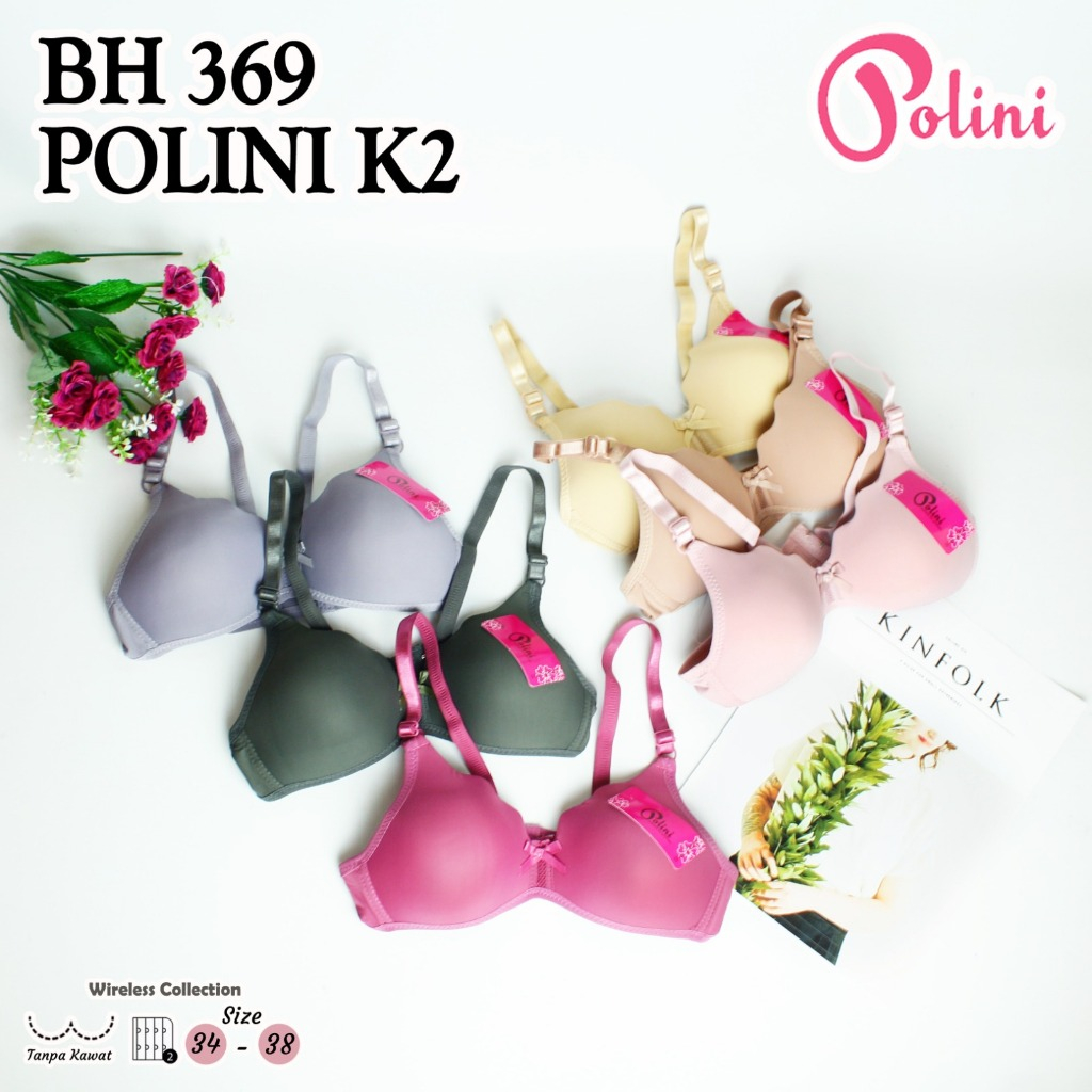 Bra/BH Polini 369 Tanpa Kawat Push Up Cup Kecil Remaja / BH Perempuan Lucu Remaja
