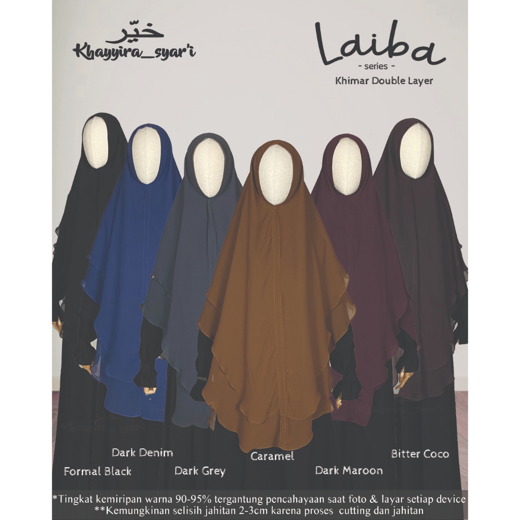 Khimar Laiba Double Layer - KHIMAR PREMIUM - by Khayyira Syari - Sifon Arabeschi