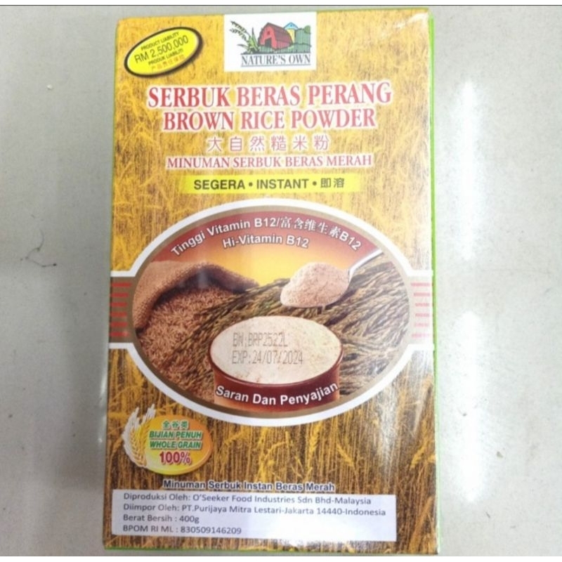 

serbuk beras perang brown rice podwer instan 400gr