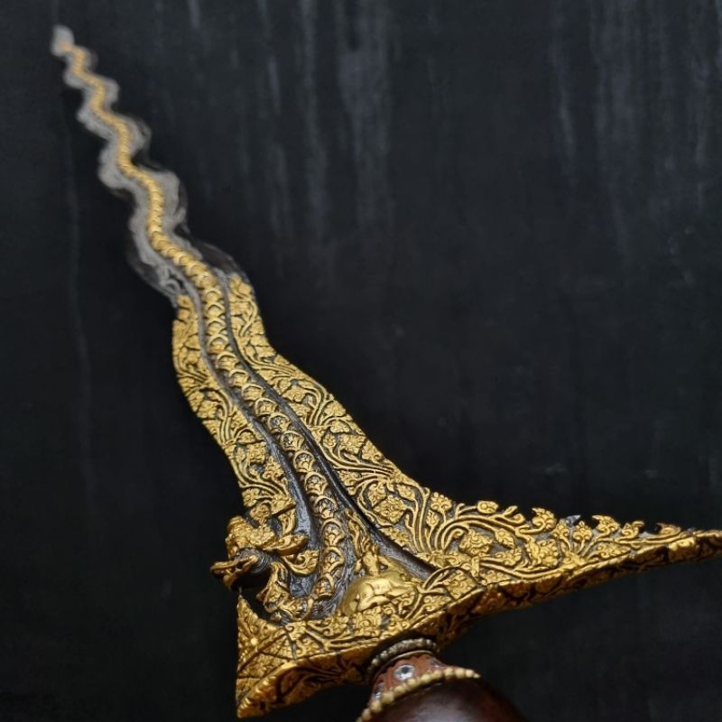 Keris Naga Sasra Kinatah Mas Asli Luk 13 Original Sepuh