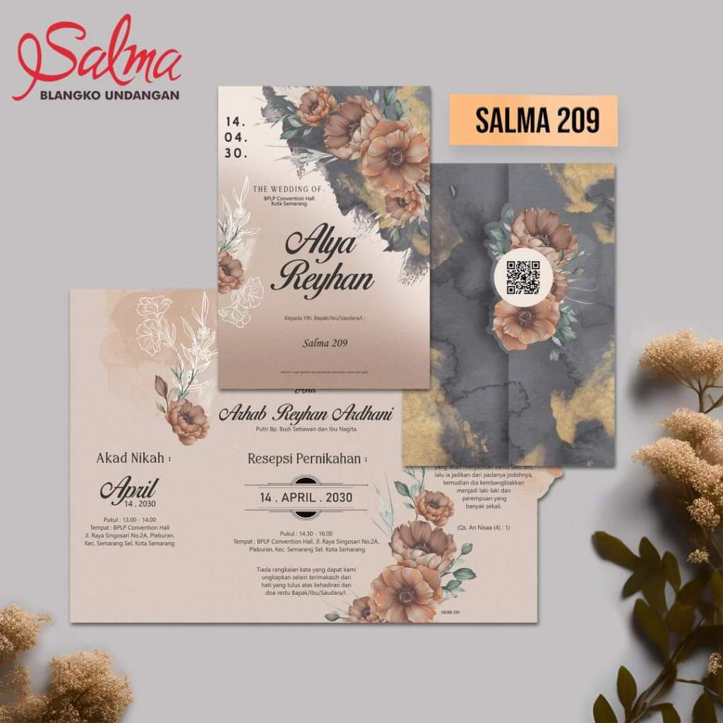 BLANGKO UNDANGAN NIKAH - BLANKO UNDANGAN KOSONGAN SALMA 209