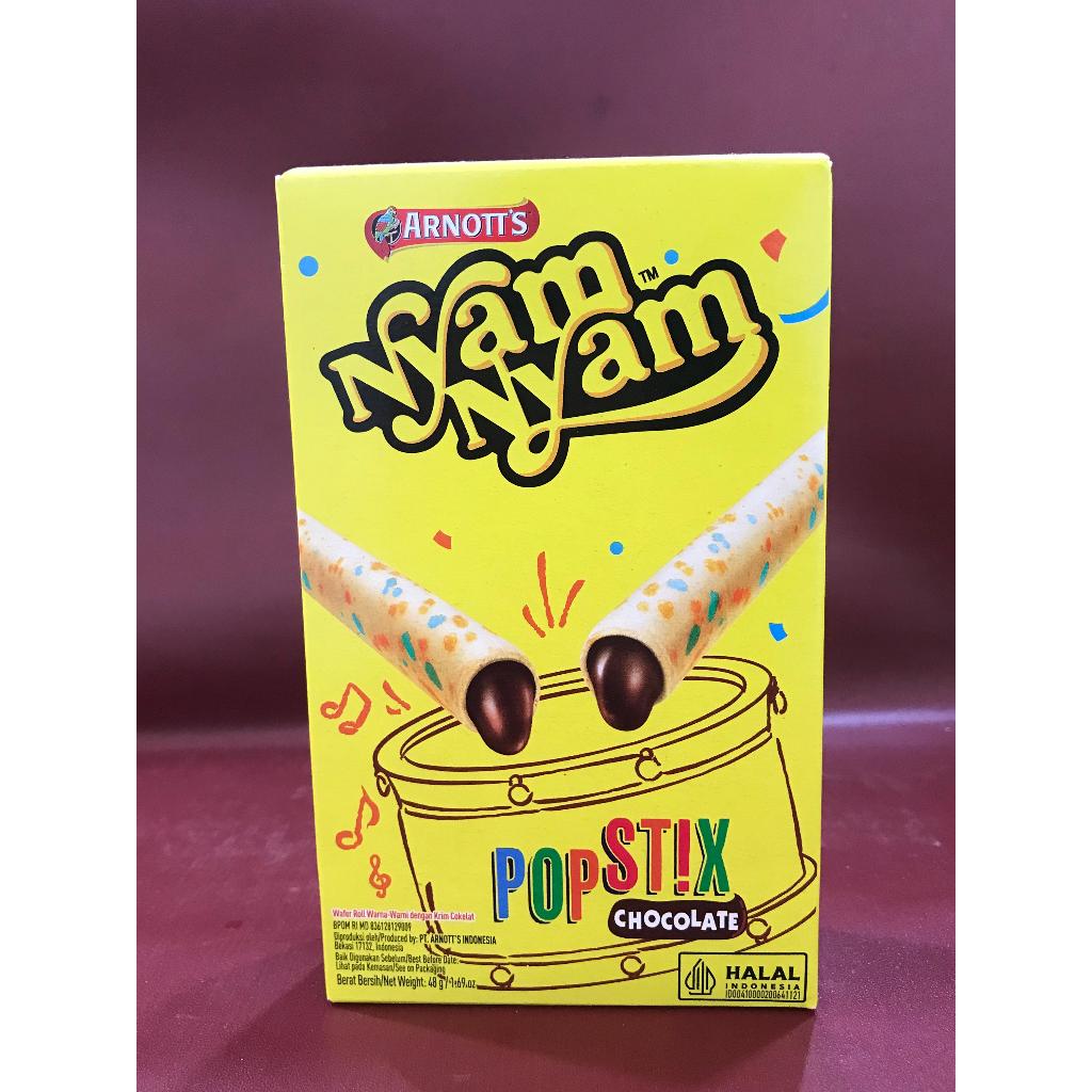 

NyamNyam PopStix Chocolate 48G - Biskuit Kue Wafer NyamNyam