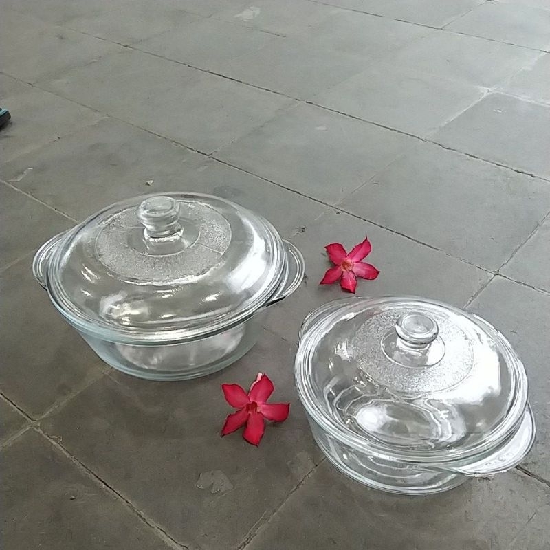 Mangkok Sayur Tutup Kaca / Panci Kaca